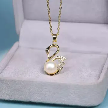 4 pcs Luxury Pearl Swan Crystal Party Jewelry Set 